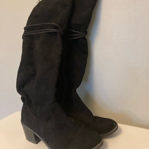 Black Knee High Boots Ladies Size 8